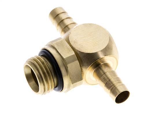 Boquilla en T de latón de 6 mm y G1/4'' con rosca macho NBR
