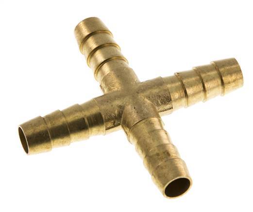 Conector de manguera en cruz de latón de 9 mm (3/8'') [2 piezas]