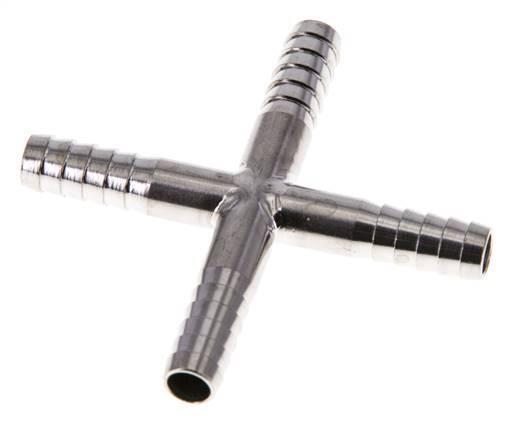 Conector de manguera transversal de acero inoxidable 1.4301 de 6 mm (1/4'')