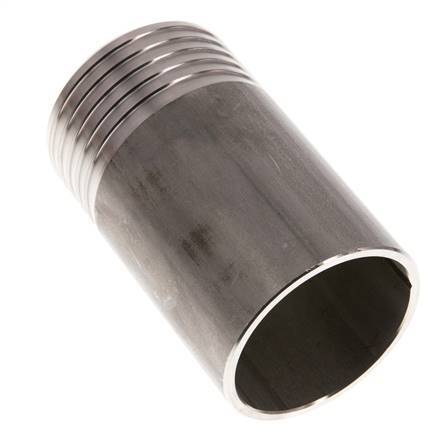 60 mm y 60,3 mm (2'') Acero inoxidable 1.4571 Extremo para soldar de la boquilla de la manguera 100mm