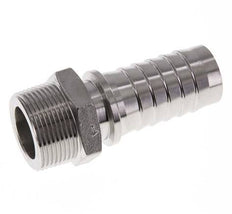 Pilar de manguera de acero inoxidable 1.4301 de 32x48 mm y R1-1/4'' con rosca macho DIN EN 14423