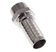 Pilar de manguera de acero inoxidable 1.4301 de 32x48 mm y R1-1/4'' con rosca macho DIN EN 14423