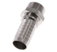 Pilar de manguera de acero inoxidable 1.4301 de 32x48 mm y R1-1/4'' con rosca macho DIN EN 14423