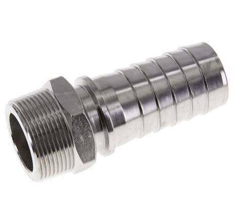 38x54 mm y R1-1/2'' Pilar de manguera de acero inoxidable 1.4301 con rosca macho DIN EN 14423
