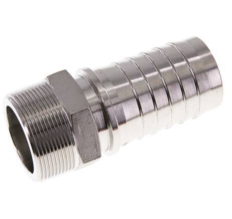 Pilar de manguera de acero inoxidable 1.4301 de 50x68 mm y R2'' con rosca macho DIN EN 14423