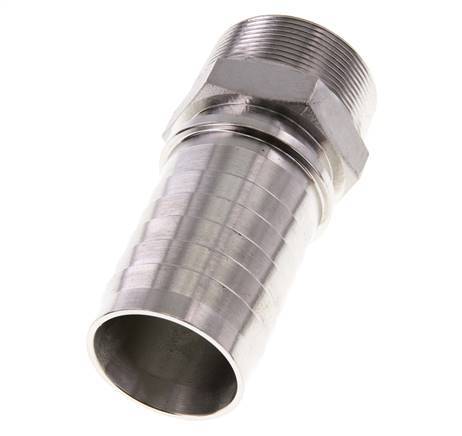 Pilar de manguera de acero inoxidable 1.4301 de 50x68 mm y R2'' con rosca macho DIN EN 14423