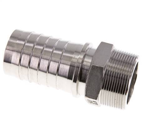 Pilar de manguera de acero inoxidable 1.4301 de 50x68 mm y R2'' con rosca macho DIN EN 14423