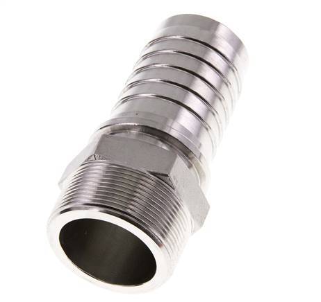 Pilar de manguera de acero inoxidable 1.4301 de 50x68 mm y R2'' con rosca macho DIN EN 14423
