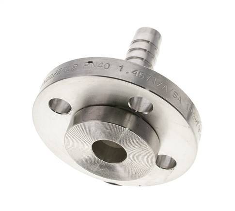 19x33 mm Stainless Steel 1.4401 Hose Pillar with Turnable Flange PN 10/16/25/40 DIN EN 14423 / DIN 2826