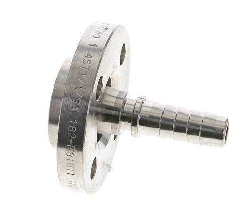 19x33 mm Stainless Steel 1.4401 Hose Pillar with Turnable Flange PN 10/16/25/40 DIN EN 14423 / DIN 2826