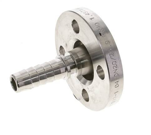 19x33 mm Stainless Steel 1.4401 Hose Pillar with Turnable Flange PN 10/16/25/40 DIN EN 14423 / DIN 2826