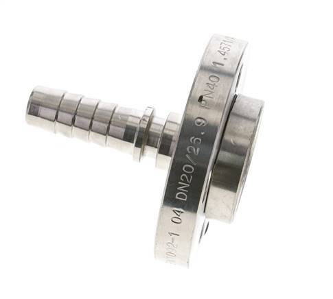 19x33 mm Stainless Steel 1.4401 Hose Pillar with Turnable Flange PN 10/16/25/40 DIN EN 14423 / DIN 2826
