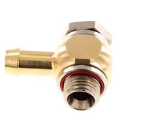 Codo de manguera de latón de 9 mm (3/8'') y G1/4'' con rosca macho giratorio de elastómero