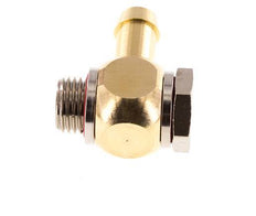 Codo de manguera de latón de 9 mm (3/8'') y G1/4'' con rosca macho giratorio de elastómero