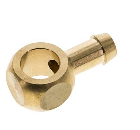 Racor banjo de latón de 9 mm (3/8'') y G1/4'' con lengüeta para manguera [2 piezas]