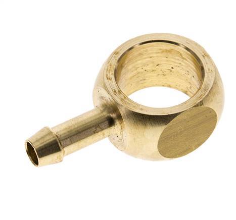 Racor banjo de latón de 6 mm (1/4'') y G3/8'' con lengüeta para manguera