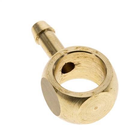 Racor banjo de latón de 6 mm (1/4'') y G3/8'' con lengüeta para manguera