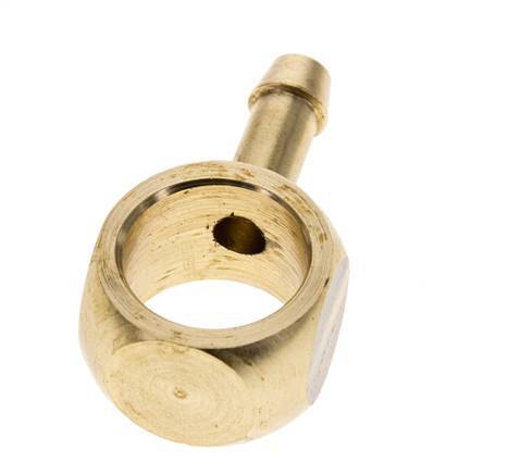 Racor banjo de latón de 6 mm (1/4'') y G3/8'' con lengüeta para manguera