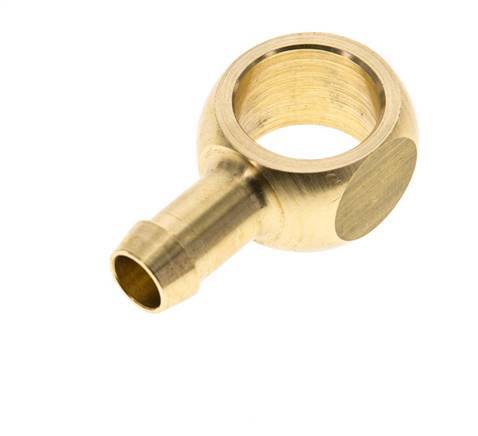 Racor banjo de latón de 9 mm (3/8'') y G3/8'' con lengüeta para manguera