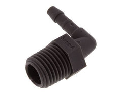 Codo de manguera de 4 mm y R1/4'' PA 6 con rosca macho [10 piezas]