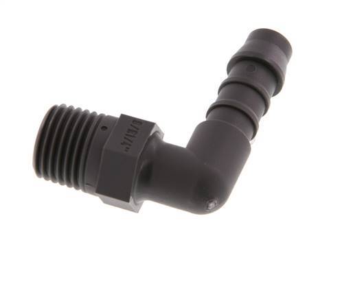 Codo de manguera de 8 mm (5/16'') y R1/4'' PA 6 con rosca macho [10 piezas]
