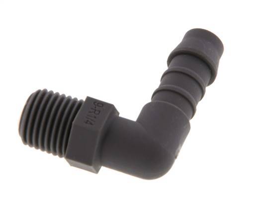 Codo para manguera de 9 mm (3/8'') y R1/4'' PA 6 con rosca macho [10 piezas]