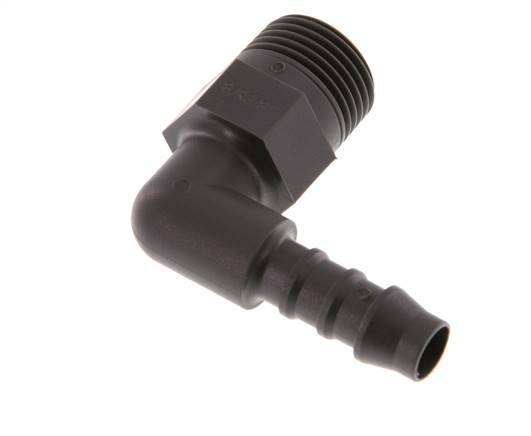 Codo de manguera de 8 mm (5/16'') y R3/8'' PA 6 con rosca macho [5 piezas]