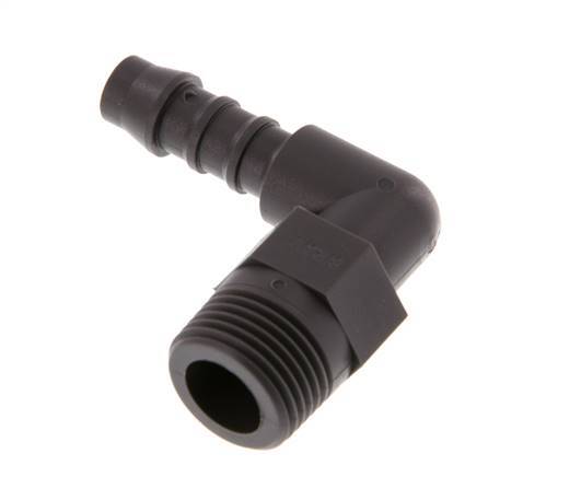Codo de manguera de 8 mm (5/16'') y R3/8'' PA 6 con rosca macho [5 piezas]