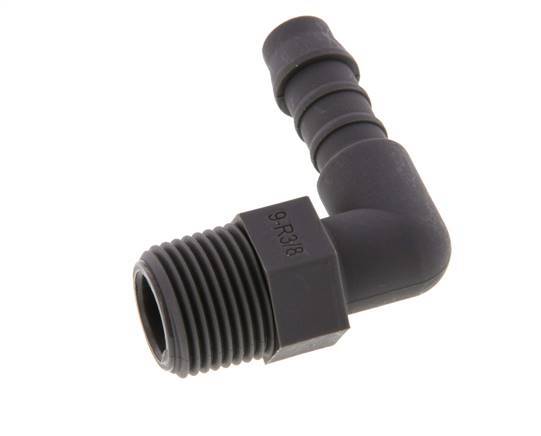 Codo para manguera de 9 mm (3/8'') y R3/8'' PA 6 con rosca macho [10 piezas]