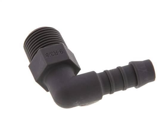 Codo para manguera de 9 mm (3/8'') y R3/8'' PA 6 con rosca macho [10 piezas]