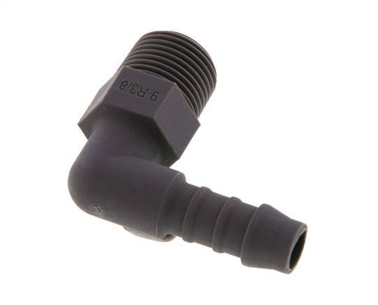 Codo para manguera de 9 mm (3/8'') y R3/8'' PA 6 con rosca macho [10 piezas]