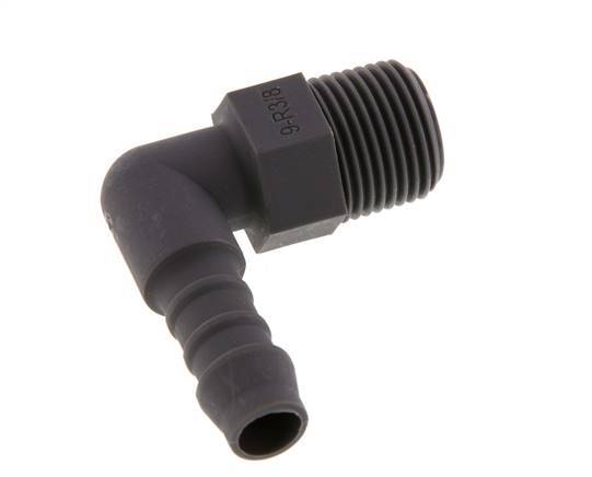 Codo para manguera de 9 mm (3/8'') y R3/8'' PA 6 con rosca macho [10 piezas]