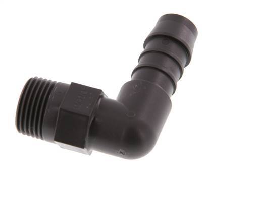 Codo de manguera de 12 mm y R3/8'' PA 6 con rosca macho [5 piezas]