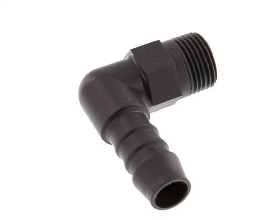 Codo de manguera de 12 mm y R3/8'' PA 6 con rosca macho [5 piezas]