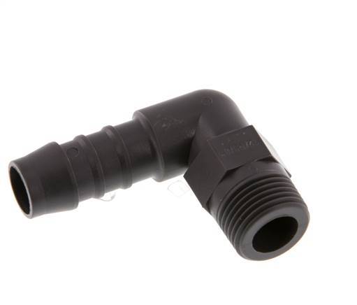 Codo de manguera de 12 mm y R3/8'' PA 6 con rosca macho [5 piezas]