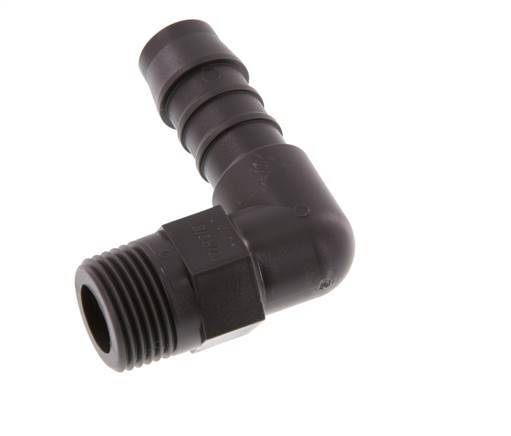 Codo de manguera de 12 mm y R3/8'' PA 6 con rosca macho [5 piezas]