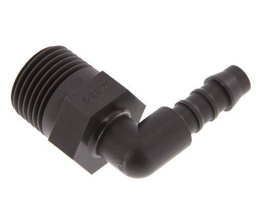 Codo de manguera de 8 mm (5/16'') y R1/2'' PA 6 con rosca macho [5 piezas]