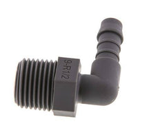 Codo para manguera de 9 mm (3/8'') y R1/2'' PA 6 con rosca macho [5 piezas]