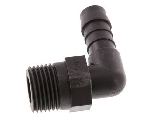 Codo de manguera de 12 mm y R1/2'' PA 6 con rosca macho [5 piezas]