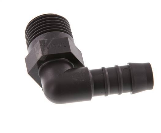 Codo de manguera de 12 mm y R1/2'' PA 6 con rosca macho [5 piezas]