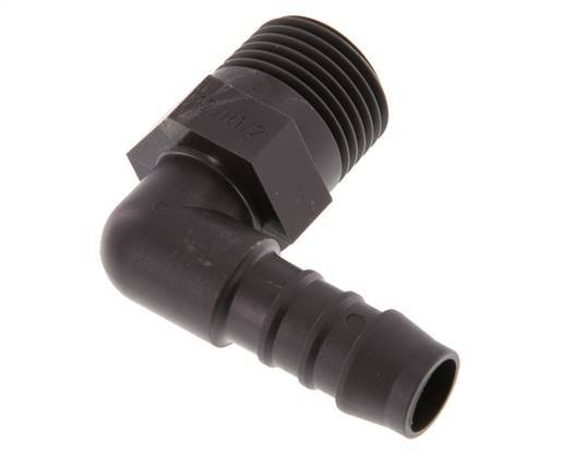 Codo de manguera de 12 mm y R1/2'' PA 6 con rosca macho [5 piezas]