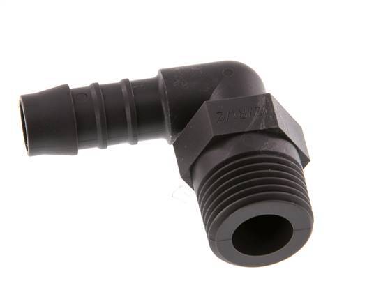 Codo de manguera de 12 mm y R1/2'' PA 6 con rosca macho [5 piezas]