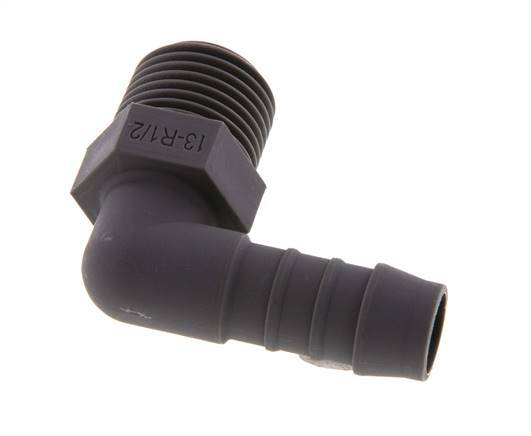 Codo de manguera de 13 mm (1/2'') y R1/2'' PA 6 con rosca macho [5 piezas]