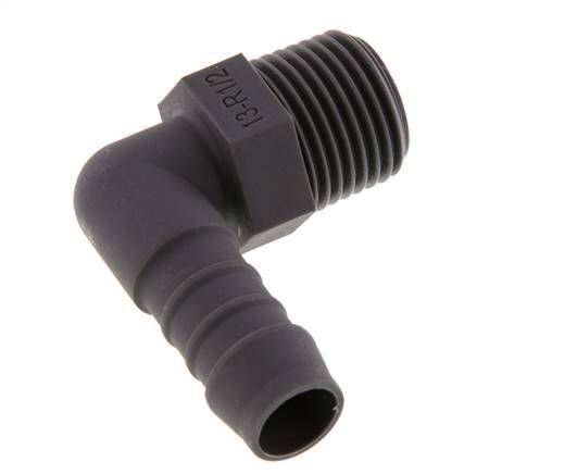 Codo de manguera de 13 mm (1/2'') y R1/2'' PA 6 con rosca macho [5 piezas]