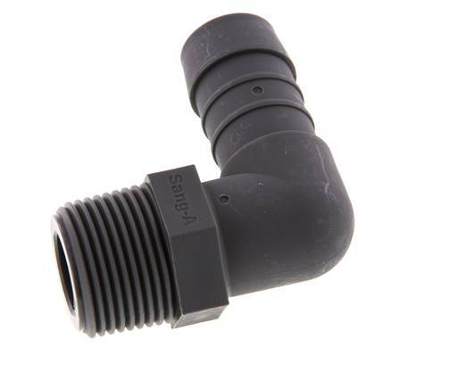 Codo de manguera de 19 mm (3/4'') y R3/4'' PA 6 con rosca macho [2 piezas]