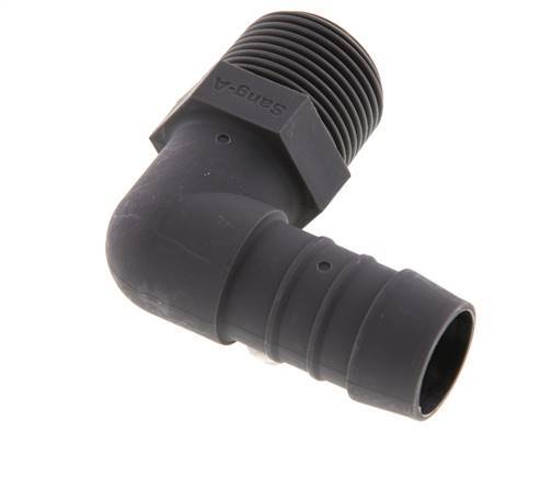 Codo de manguera de 19 mm (3/4'') y R3/4'' PA 6 con rosca macho [2 piezas]