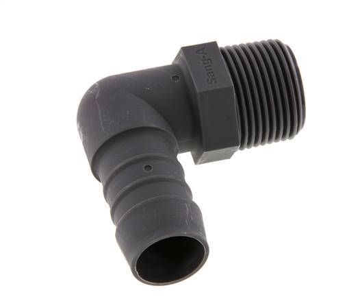 Codo de manguera de 19 mm (3/4'') y R3/4'' PA 6 con rosca macho [2 piezas]