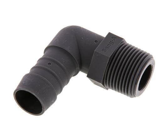 Codo de manguera de 19 mm (3/4'') y R3/4'' PA 6 con rosca macho [2 piezas]