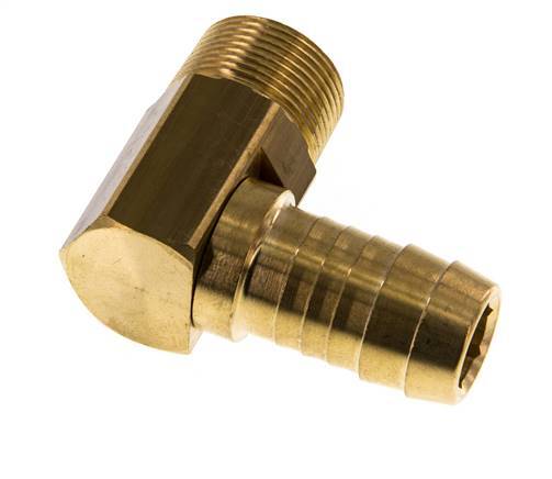 Codo de latón de 19 mm (3/4'') y M24x1,5 (cónico) con rosca macho