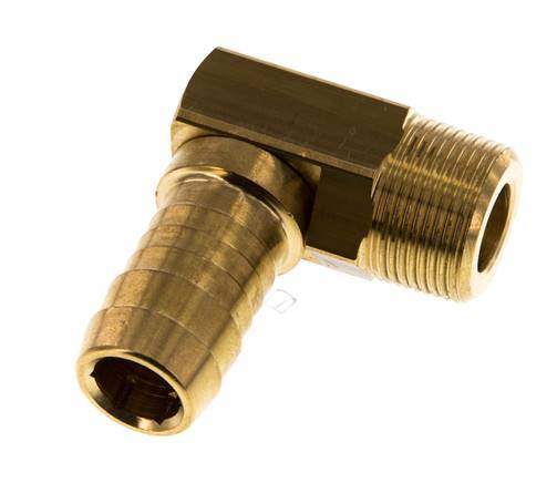 Codo de latón de 19 mm (3/4'') y M24x1,5 (cónico) con rosca macho